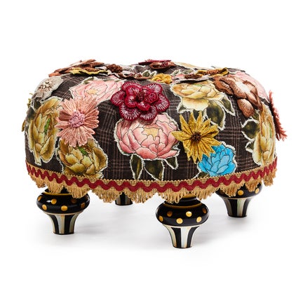 Field Study Floral Tufted Footstool
