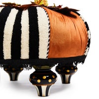 Harvest Check & Stripe Tufted Footstool