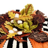 Harvest Check & Stripe Tufted Footstool