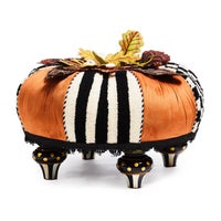 Harvest Check & Stripe Tufted Footstool