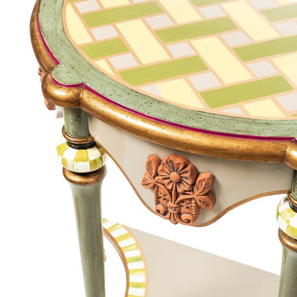 Fleur De Leaf Demilune Console Table