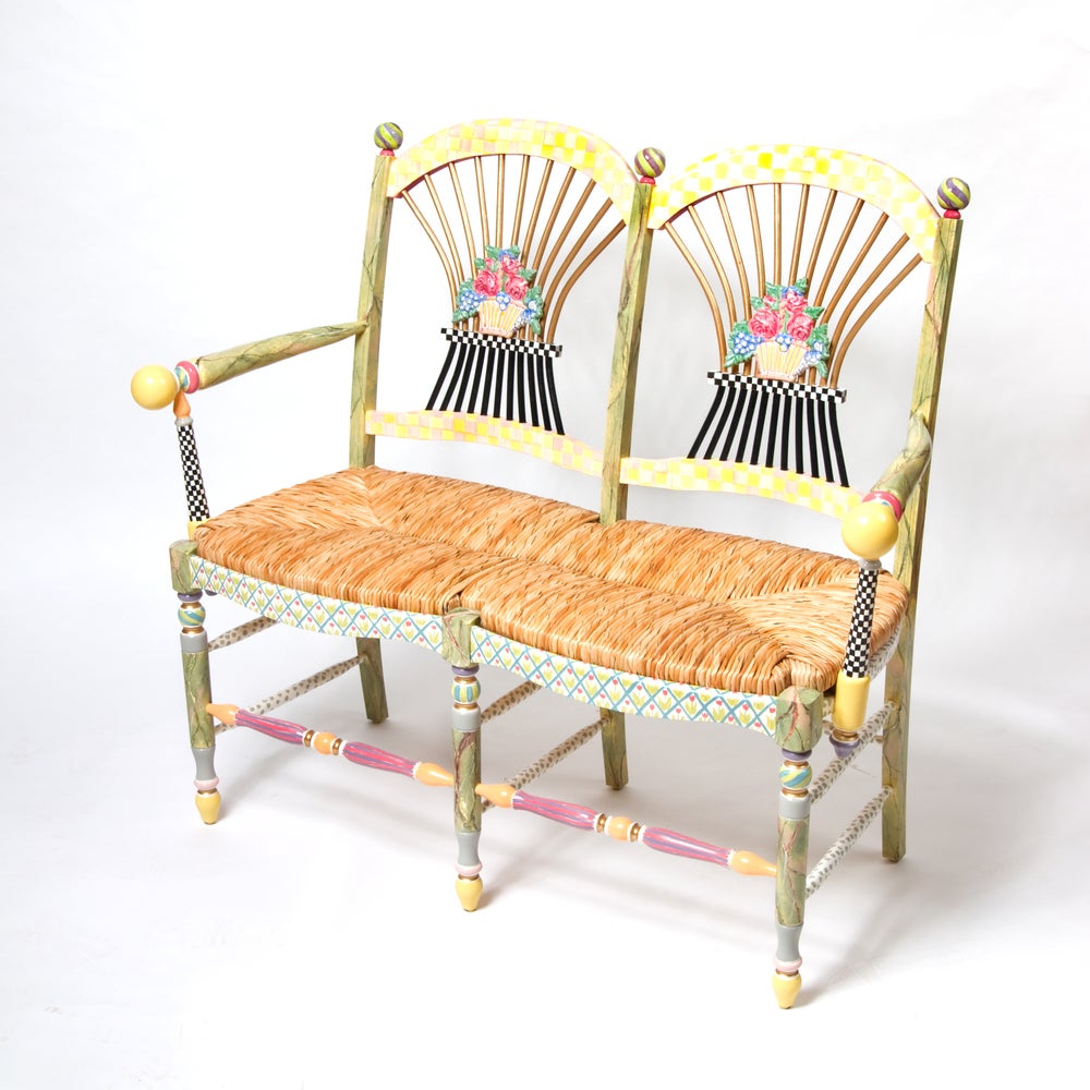 Light Flower Basket Settee mackenzie-childs Panama imagen 1
