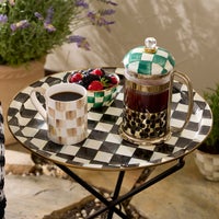 Courtly Check Enamel Tilt Accent Table