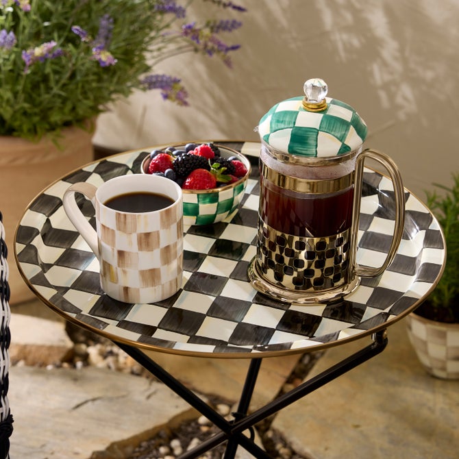 Courtly Check Enamel Tilt Accent Table image number 4