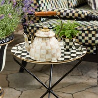 Courtly Check Enamel Tilt Accent Table