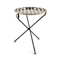 Courtly Check Enamel Tilt Accent Table