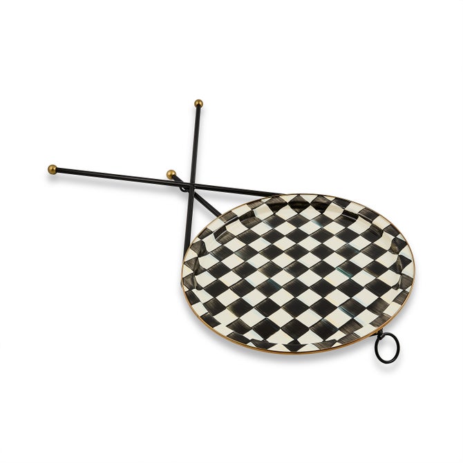 Courtly Check Enamel Tilt Accent Table image number 3