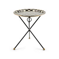 Courtly Check Enamel Tilt Accent Table