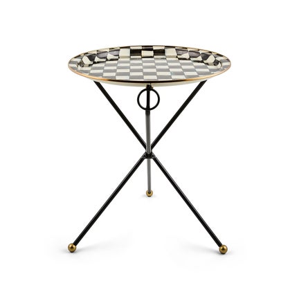 Courtly Check Enamel Tilt Accent Table