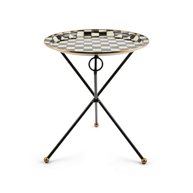 Courtly Check Enamel Tilt Accent Table image number 0