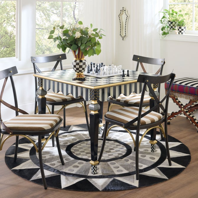 Courtly Check & Stripe Game Table image number 1
