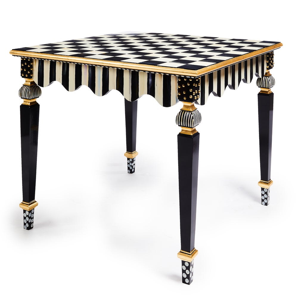 Courtly Check & Stripe Game Table mackenzie-childs Panama imagen 1