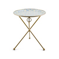Sky Check Enamel Tilt Accent Table