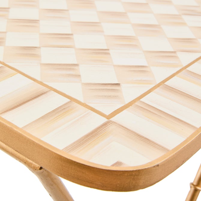 Mocha Check Cocktail Trays, Set of 4 image number 3