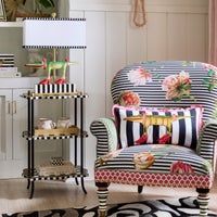 Black & White Check and Stripe 3 Tier Table