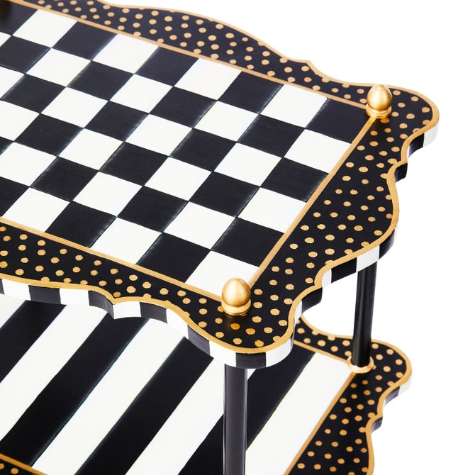 Black & White Check and Stripe 3 Tier Table image number 1