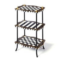 Black & White Check and Stripe 3 Tier Table