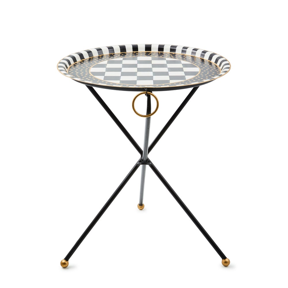 Tilt Top Black Tripod Table mackenzie-childs Panama imagen 1 Tilt Top Black Tripod Table mackenzie-childs Panama imagen 1