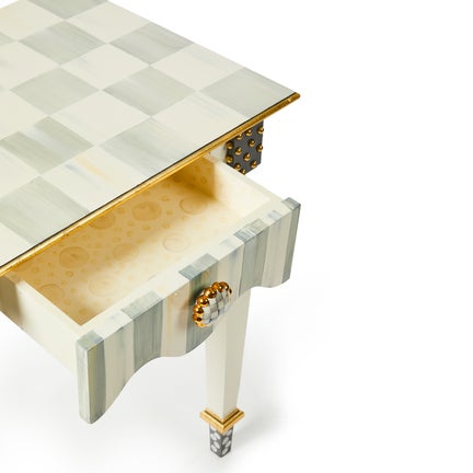 Sterling Check & Stripe Side Table