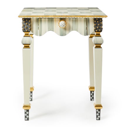 Sterling Check & Stripe Side Table