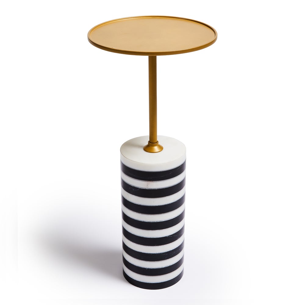 Priorities Round Stripe Side Table mackenzie-childs Panama imagen 1