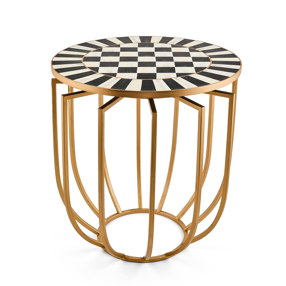 Courtly Basket Accent Table mackenzie-childs Panama imagen 1