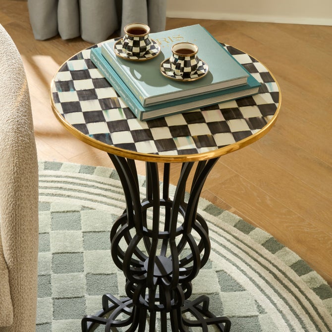 Courtly Check Pedestal Accent Table image number 4