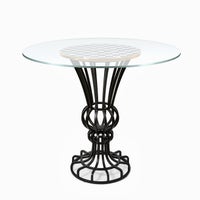 Courtly Check Pedestal Accent Table