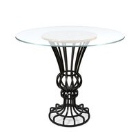 Sterling Check Pedestal Accent Table