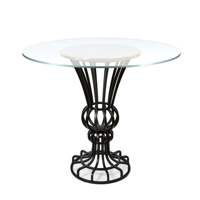 Sterling Check Pedestal Accent Table image number 2