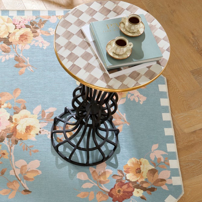 Mocha Check Pedestal Accent Table image number 3