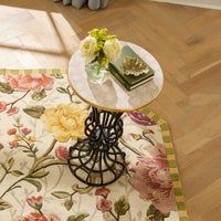 Rosy Check Pedestal Accent Table
