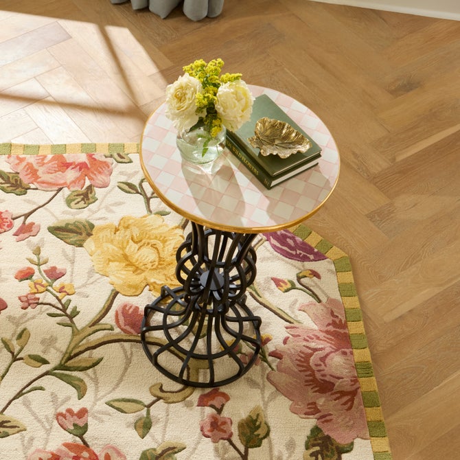Rosy Check Pedestal Accent Table image number 4