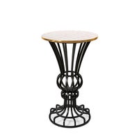 Rosy Check Pedestal Accent Table