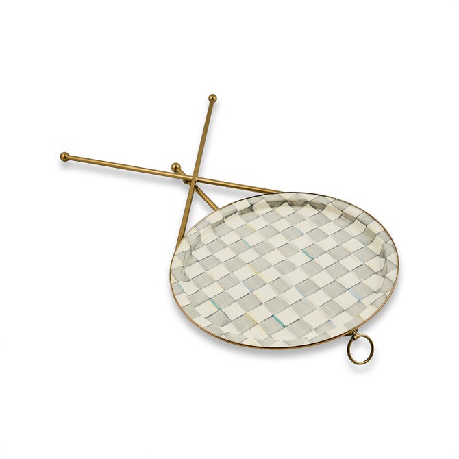 Sterling Check Enamel Tilt Accent Table image number 2