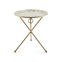 Sterling Check Enamel Tilt Accent Table