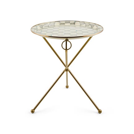 Sterling Check Enamel Tilt Accent Table
