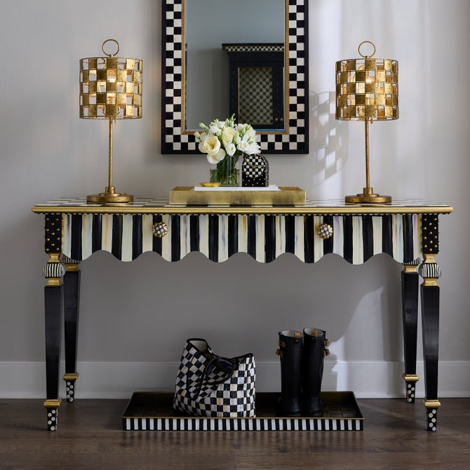 Courtly Stripe Console Table image number 1
