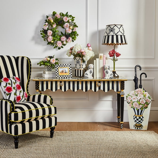 Courtly Stripe Console Table image number 2