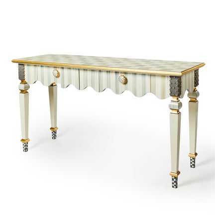 Sterling Check & Stripe Console Table