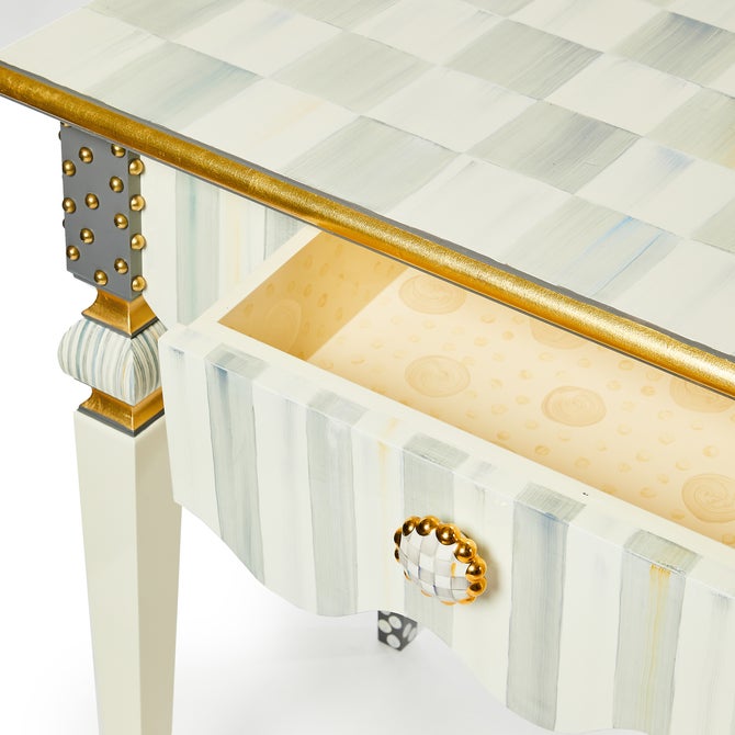 Sterling Check & Stripe Console Table image number 3