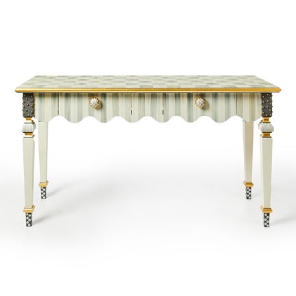 Sterling Check & Stripe Console Table