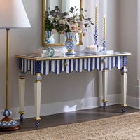 Royal Check & Stripe Console Table