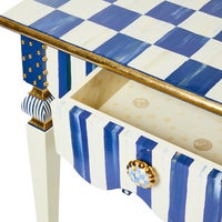 Royal Check & Stripe Console Table