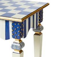 Royal Check & Stripe Console Table