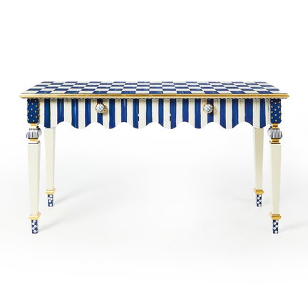 Royal Check & Stripe Console Table