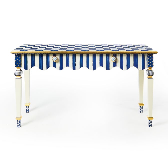Royal Check & Stripe Console Table image number 0