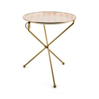 Rosy Check Enamel Tilt Accent Table
