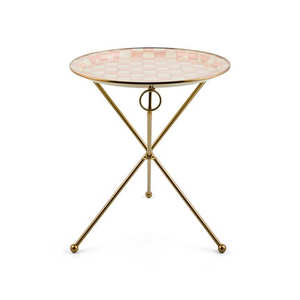 Rosy Check Enamel Tilt Accent Table