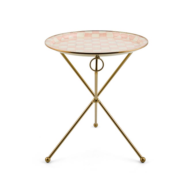 Rosy Check Enamel Tilt Accent Table image number 0